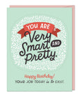 You Are Very Smart and Pretty Birthday Sticker Card
