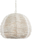 Octavia White Beaded Pendant