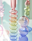 Three Colors Glass Candlestick Holder