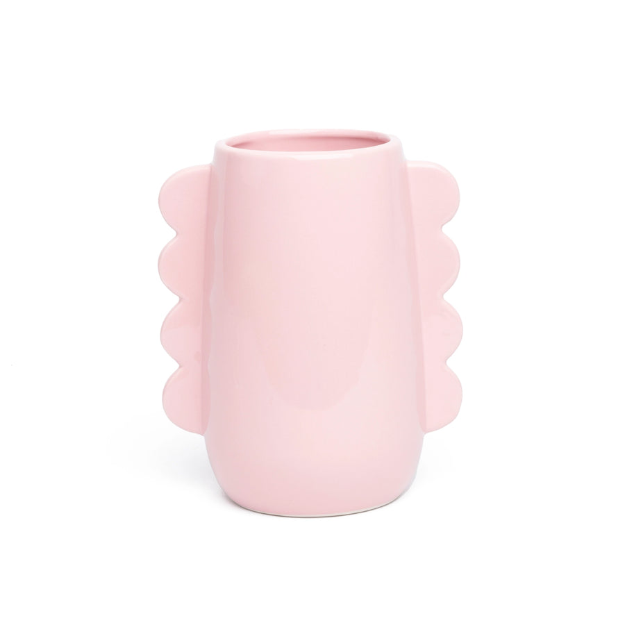 Big Pink Side Waves Vase