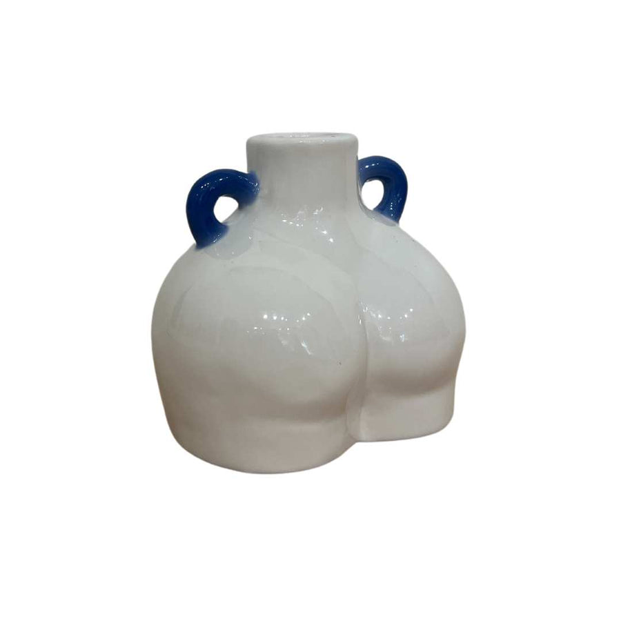 Body Vase with Blue Handles