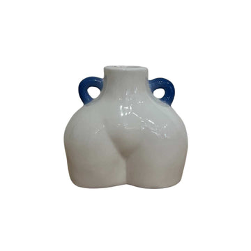 Body Vase with Blue Handles