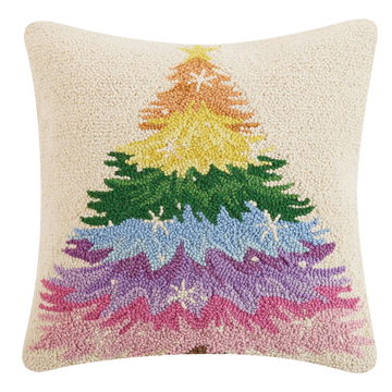 Festive Rainbow Tree Hook Pillow