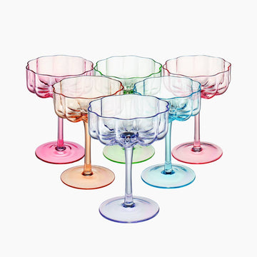Flower Vintage Wavy Glass Coupe