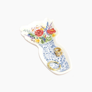 Flowers in Vase Trinket Dish