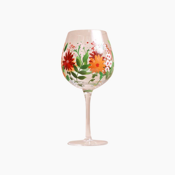 Hand-Painted Wildflower Balloon Gin Glass