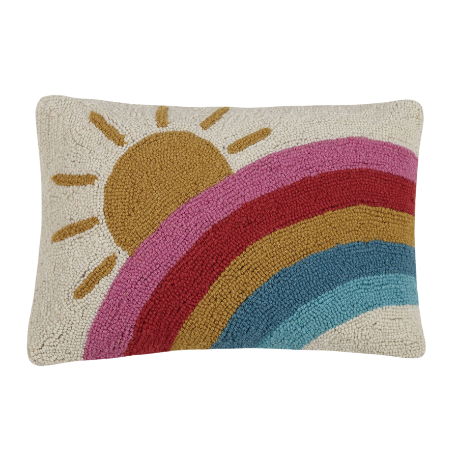 太陽と虹のフック枕