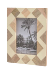 Mango Wood & Resin Geometric Photo Frame
