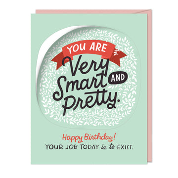 You Are Very Smart and Pretty Birthday Sticker Card