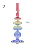 Three Colors Glass Candlestick Holder