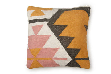 幾何学模様の手織り枕