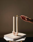 Ivory U Shaped Concrete Candle Holder